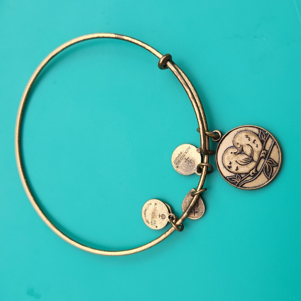 Alex and Ani Gold Lovebirds Bracelet